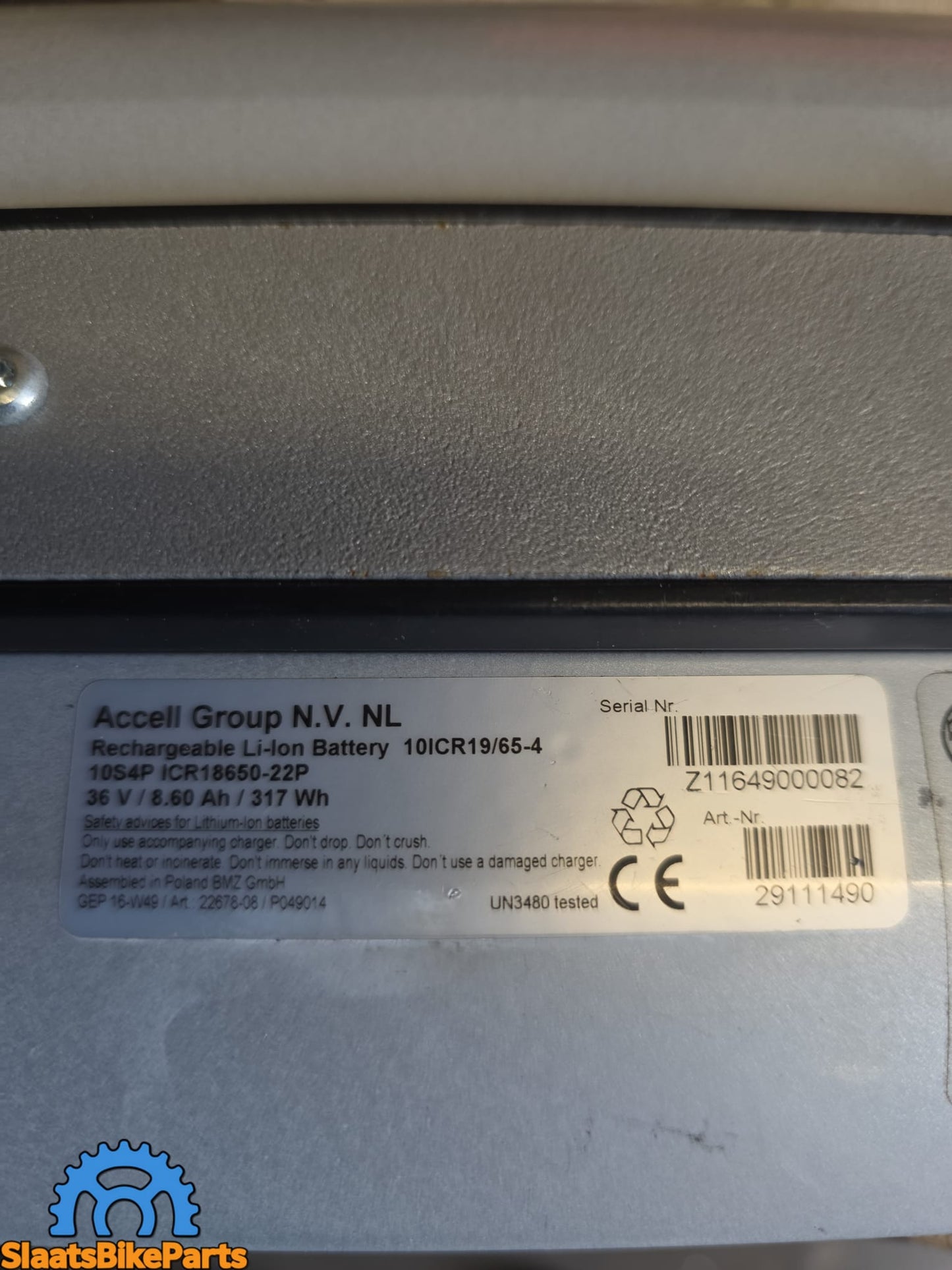 Fietsaccu | Sparta Batavus Koga PMU4 | 36V 317Wh