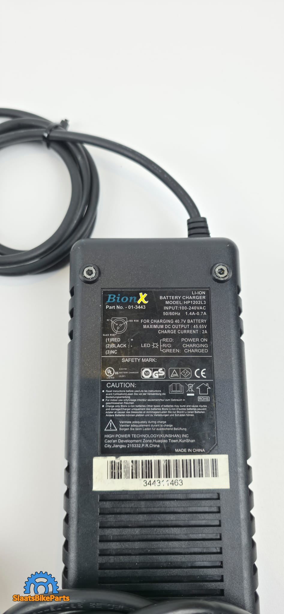 BionX Acculader 36V | 3-Pins